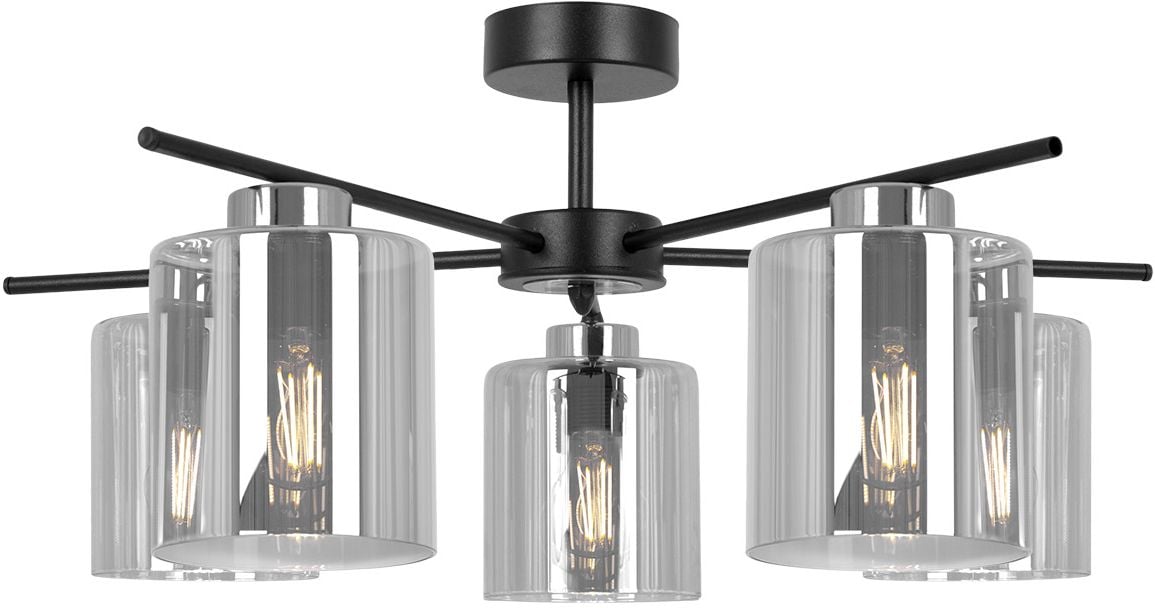 Kaja Luna lampă de tavan 5x15 W negru-argint-grafit K-5527