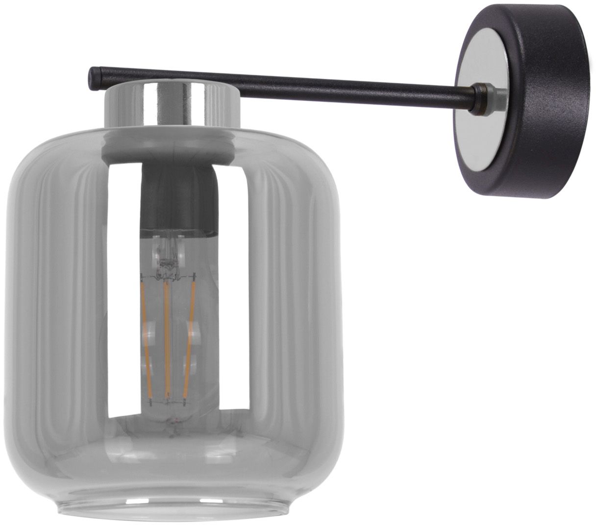 Kaja Piega lampă de perete 1x15 W negru-argint-grafit K-5518