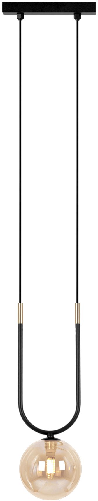 Kaja Goldi lampă suspendată 1x10 W negru-auriu-chihlimbar K-5595