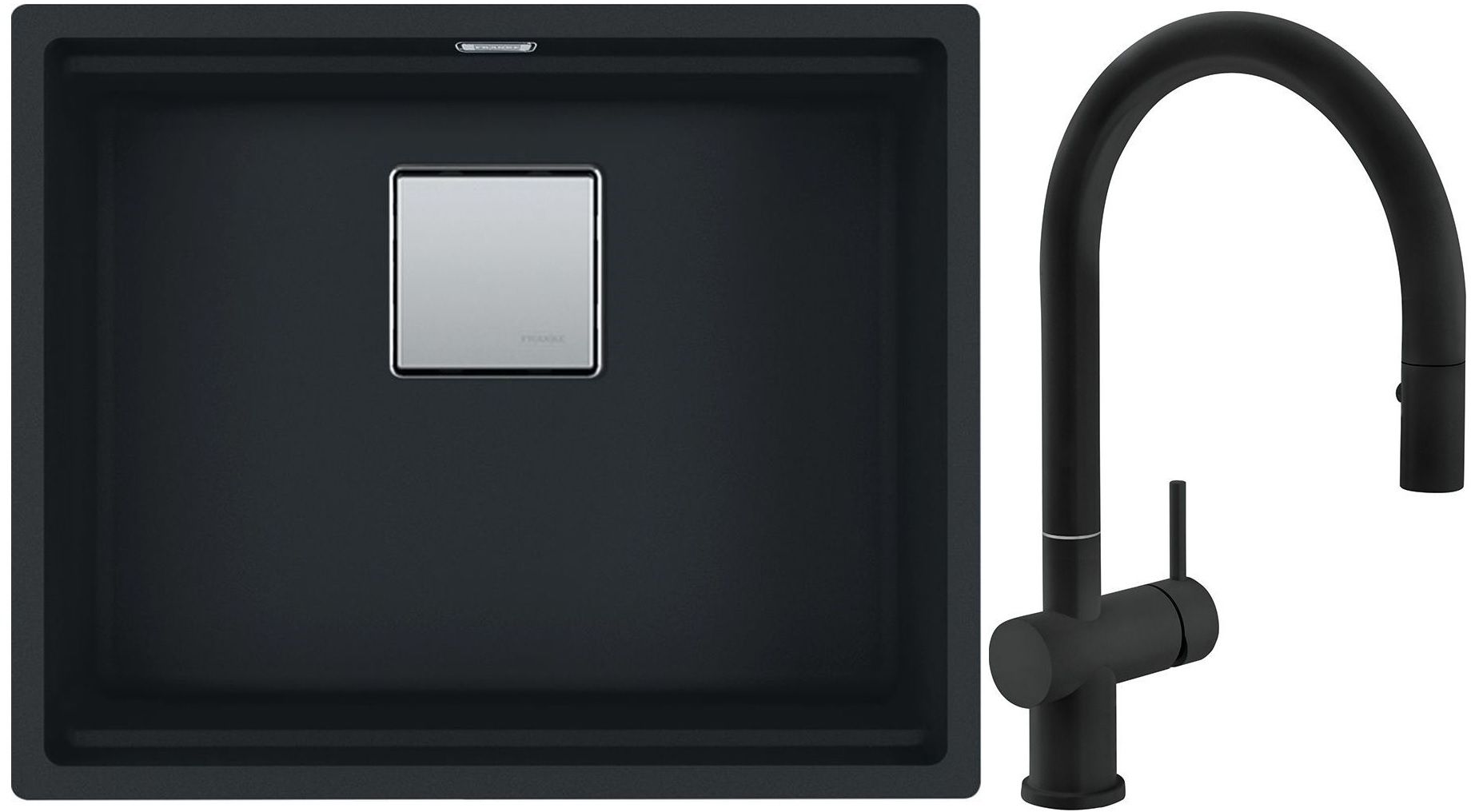 Set chiuvetă din granit Franke Kanon 125.0633.003, baterie bucătărie Franke Active Neo 115.0653.404