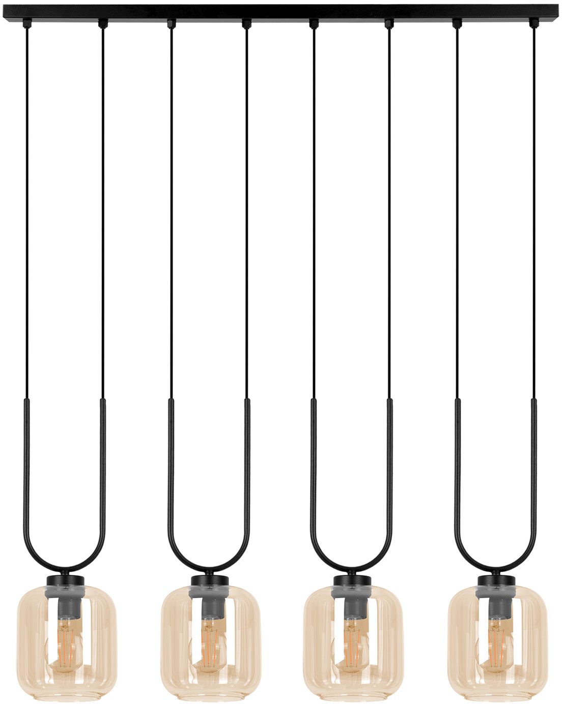 Kaja Coni lampă suspendată 4x15 W negru-chihlimbar K-5582