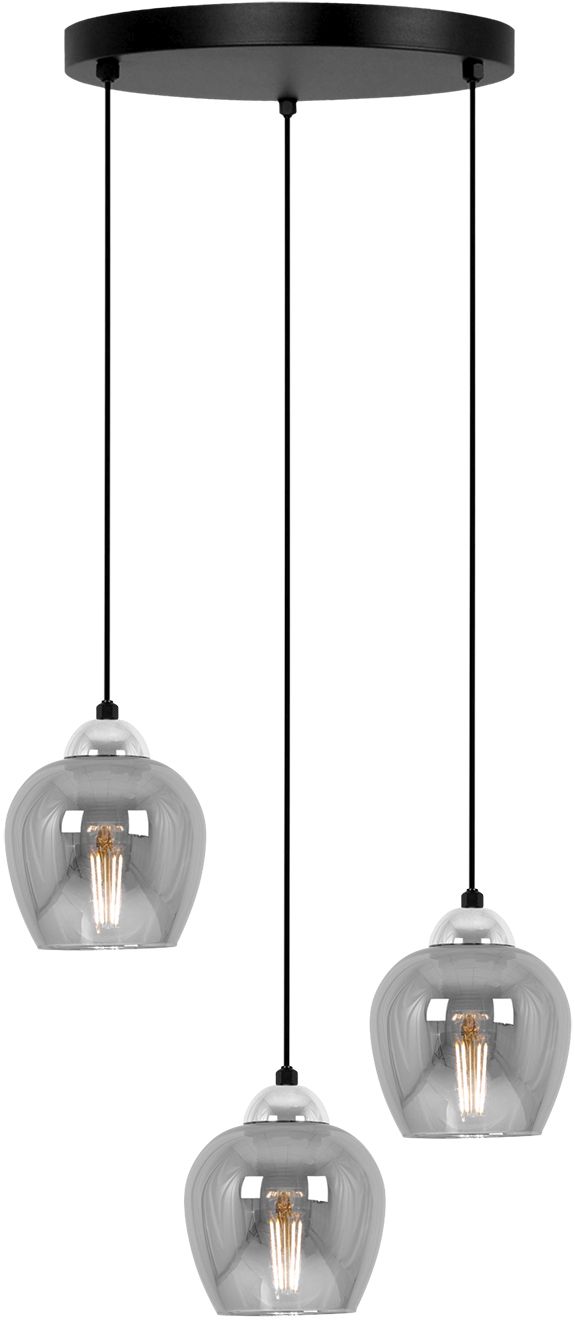 Kaja Nira lampă suspendată 3x15 W negru-crom K-5611
