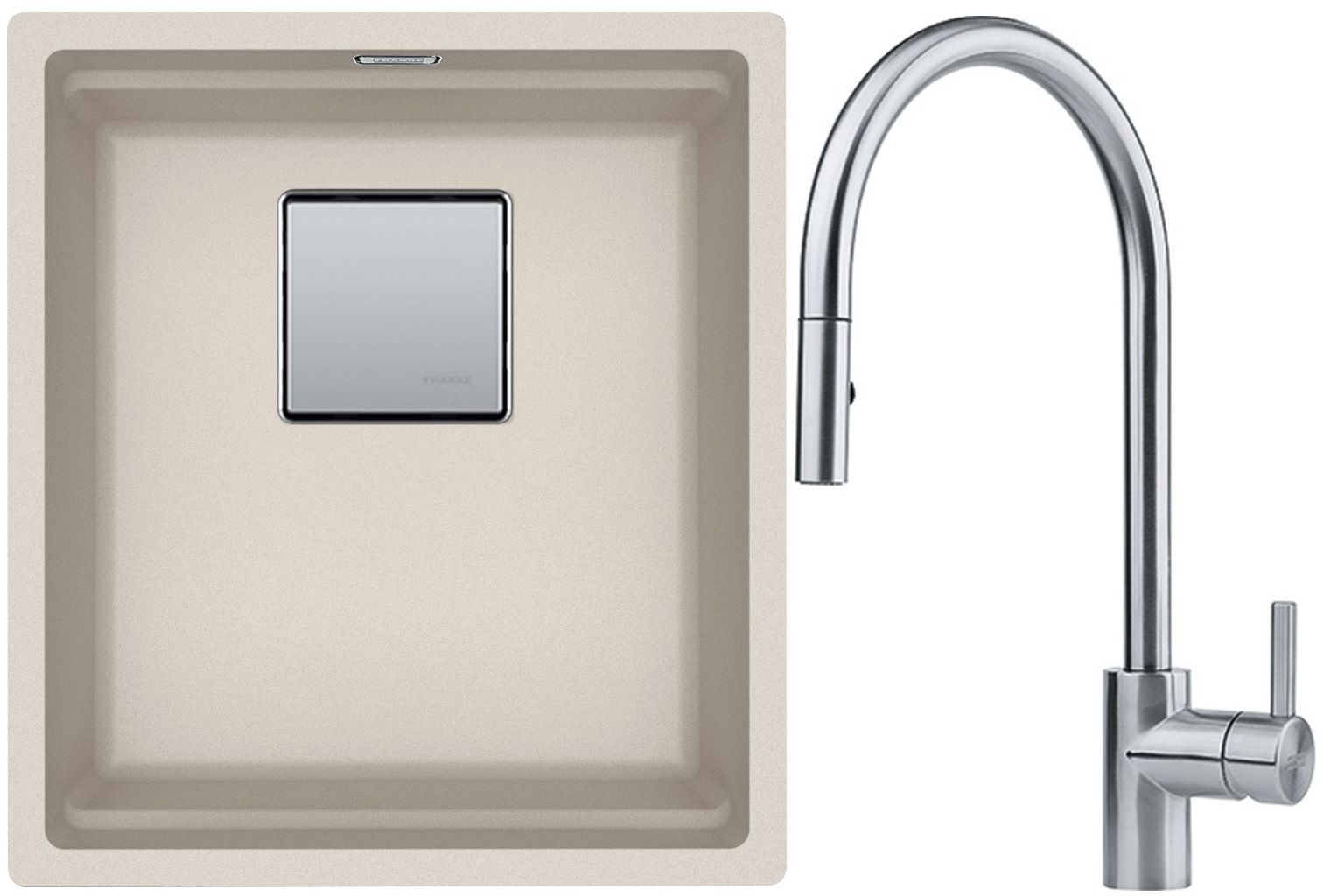 Set chiuvetă din granit Franke Kanon 125.0528.626, baterie bucătărie Franke Eos 115.0590.045