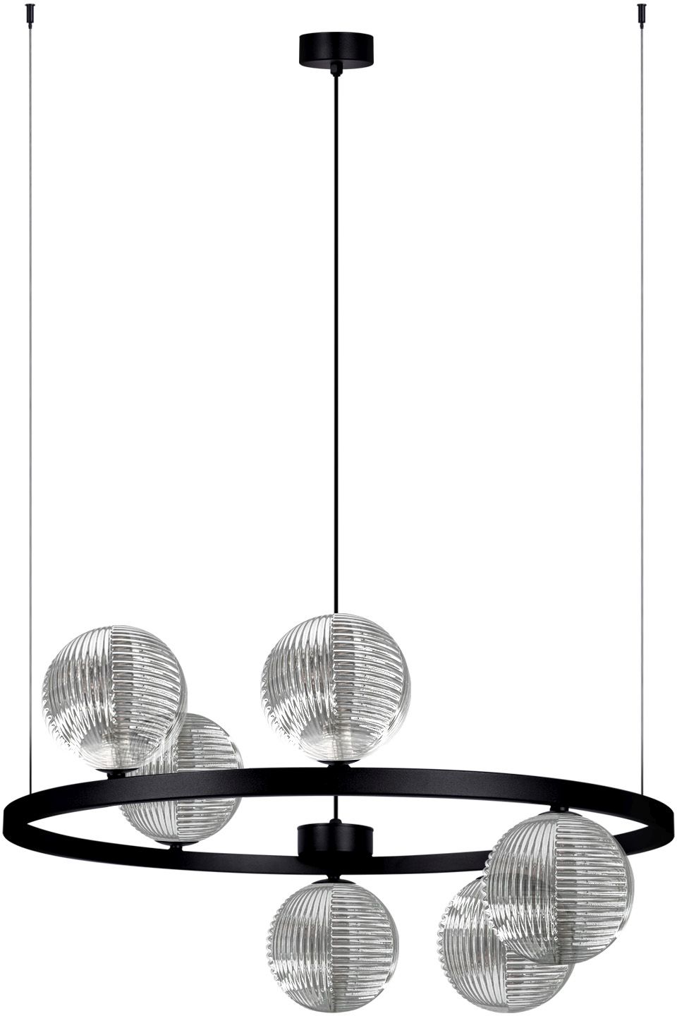 Kaja Monza lampă suspendată 6x10 W negru-grafit K-5703