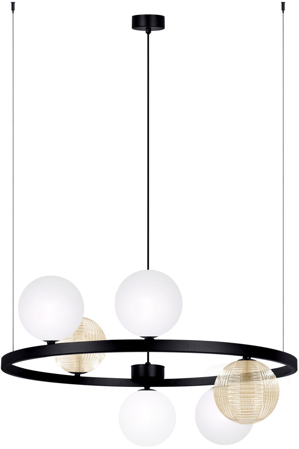 Kaja Saturno lampă suspendată 6x10 W alb-negru-chihlimbar K-5695