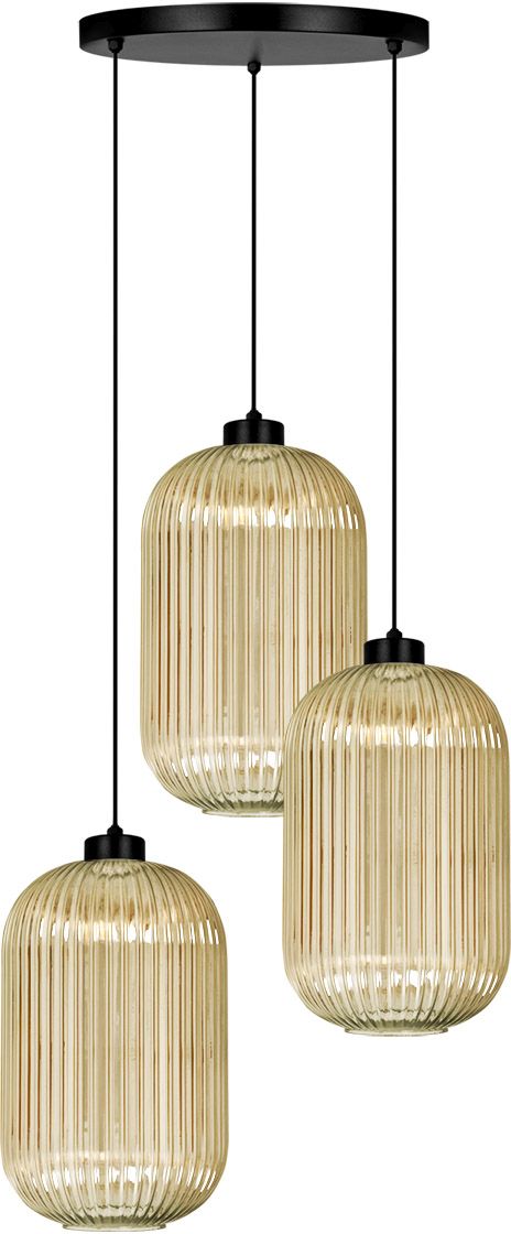 Kaja Fadiga lampă suspendată 3x15 W negru-chihlimbar K-5746