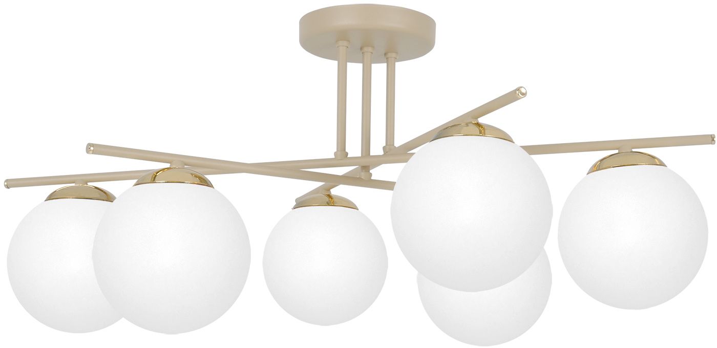 Kaja Savia lampă de tavan 6x10 W alb-auriu-bej K-5794