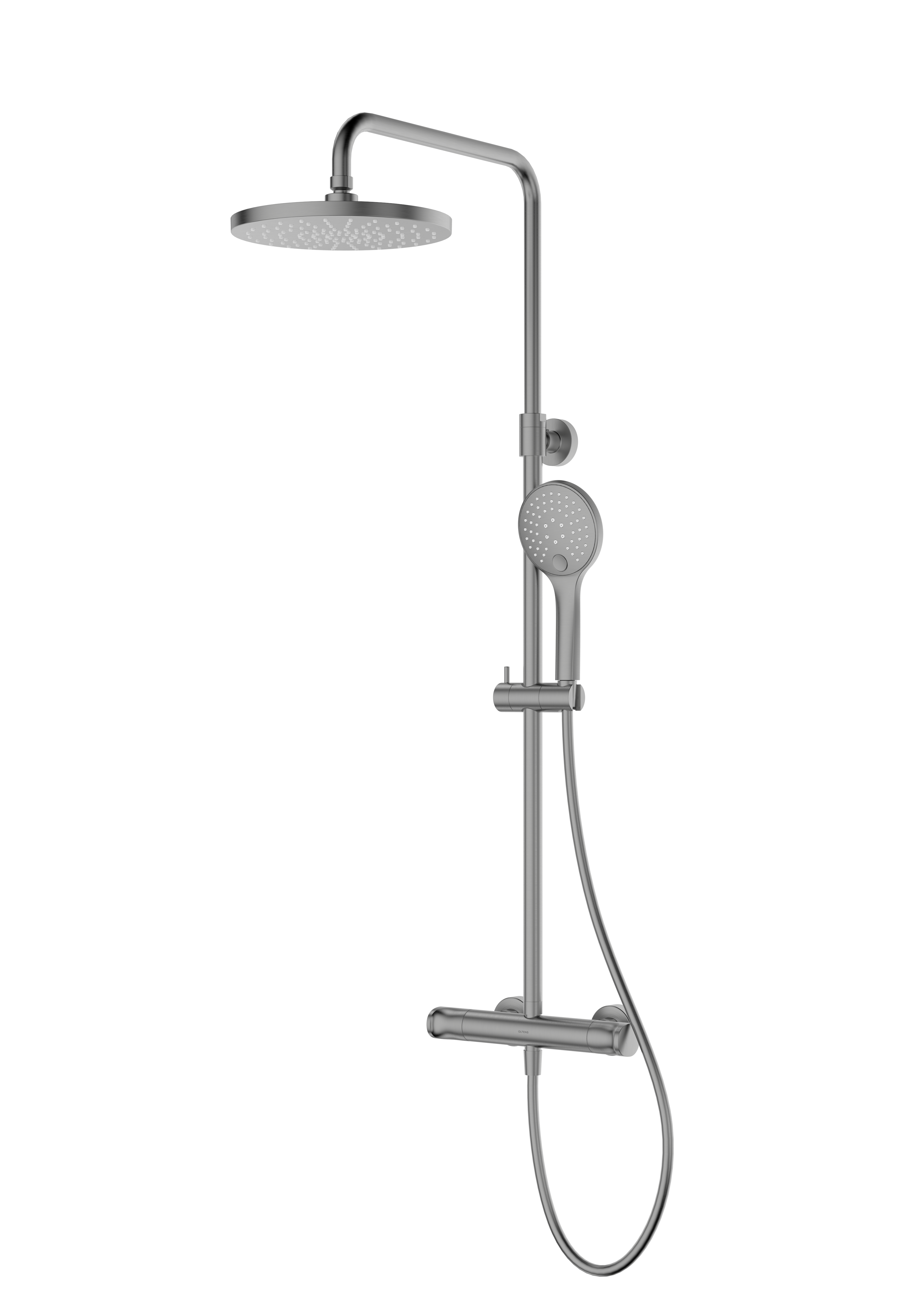 Oltens Vatten set de duș perete cu termostat cu duș de ploaie grafit 36505400