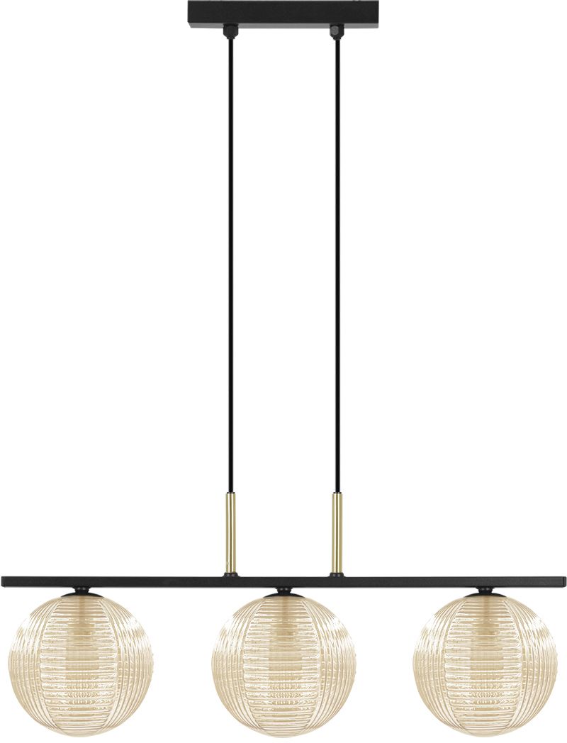 Kaja Giro lampă suspendată 3x10 W negru-auriu-chihlimbar K-5687