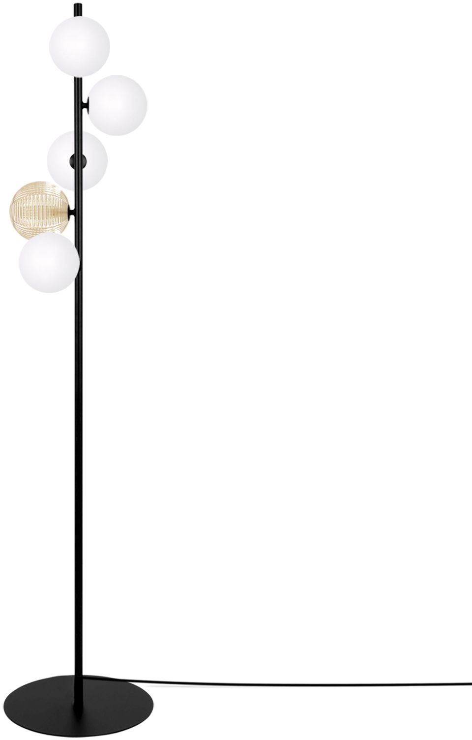 Kaja Saturno lampă de podea 5x10 W alb-negru-chihlimbar K-5696