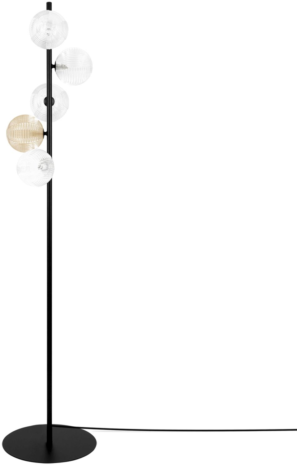 Kaja Saturno lampă de podea 5x10 W negru-transparent-chihlimbar K-5698