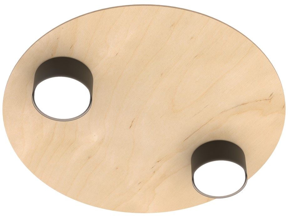Emibig Pixo lampă de tavan 2x12 W negru-lemn 1443/2