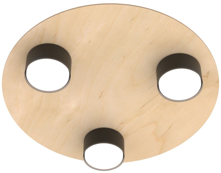 Emibig Pixo lampă de tavan 3x12 W negru-lemn 1443/3