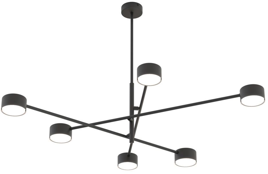 Emibig Natsu lampă suspendată 6x12 W negru 1444/6