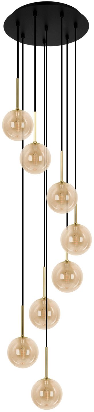 Kaja Galaxy lampă suspendată x10 W negru-auriu-chihlimbar K-5562
