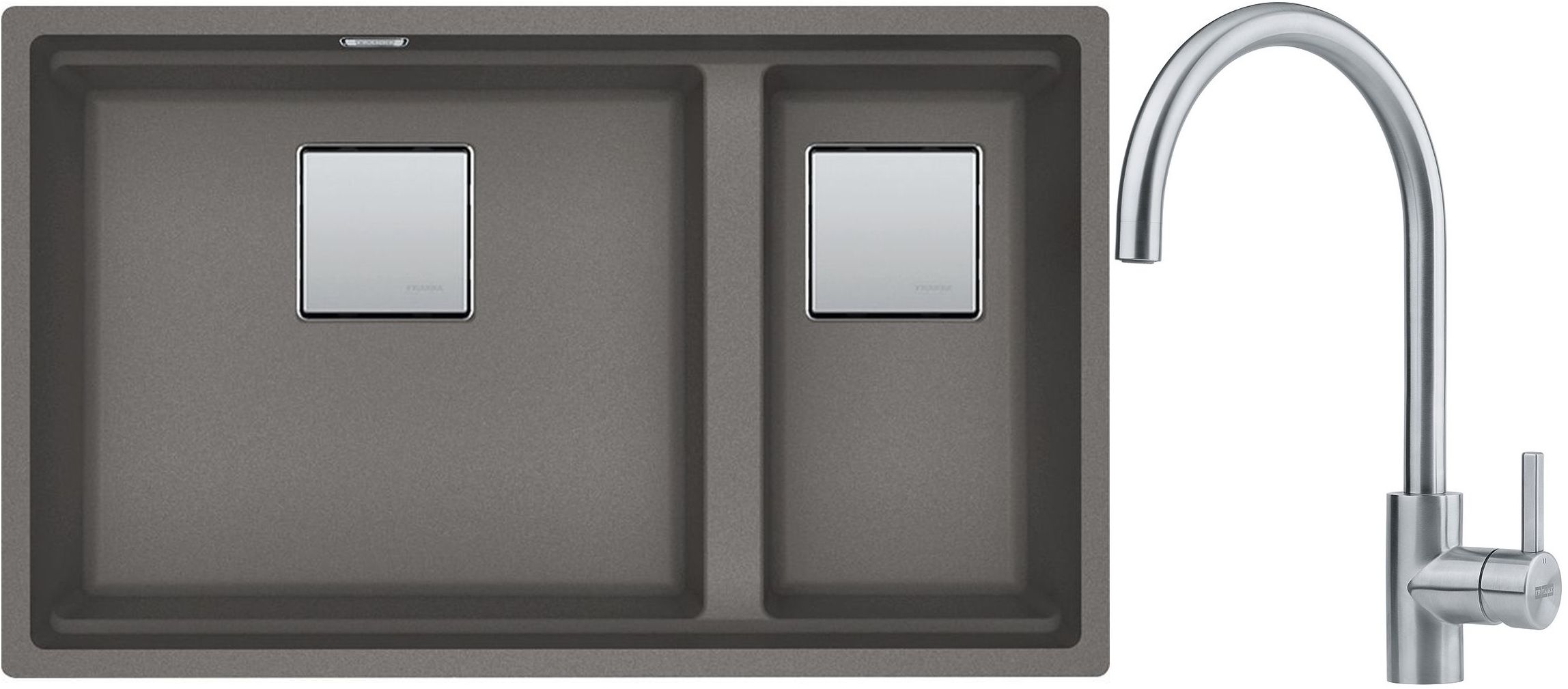 Set chiuvetă din granit Franke Kanon 125.0528.639, baterie bucătărie Franke Eos 115.0590.044