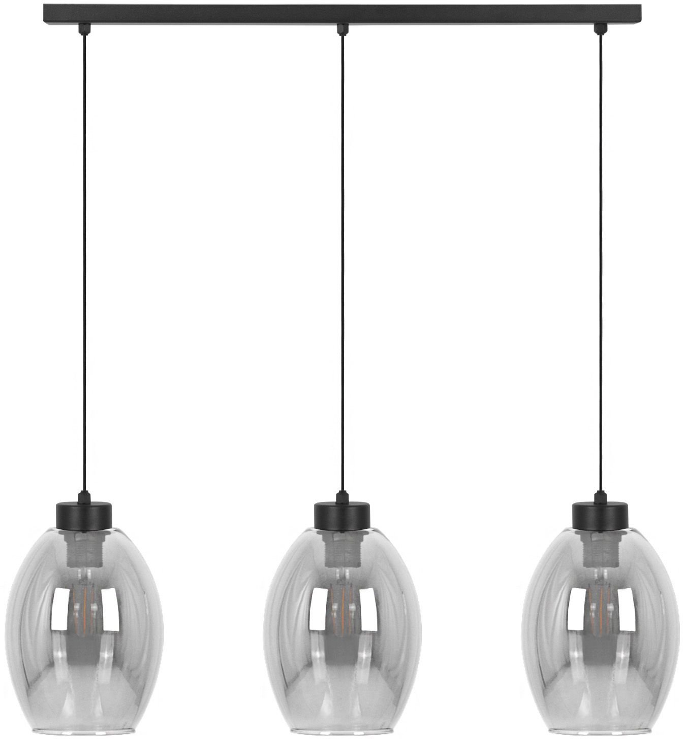 Kaja Balbo lampă suspendată 3x15 W negru-fumuriu K-5721