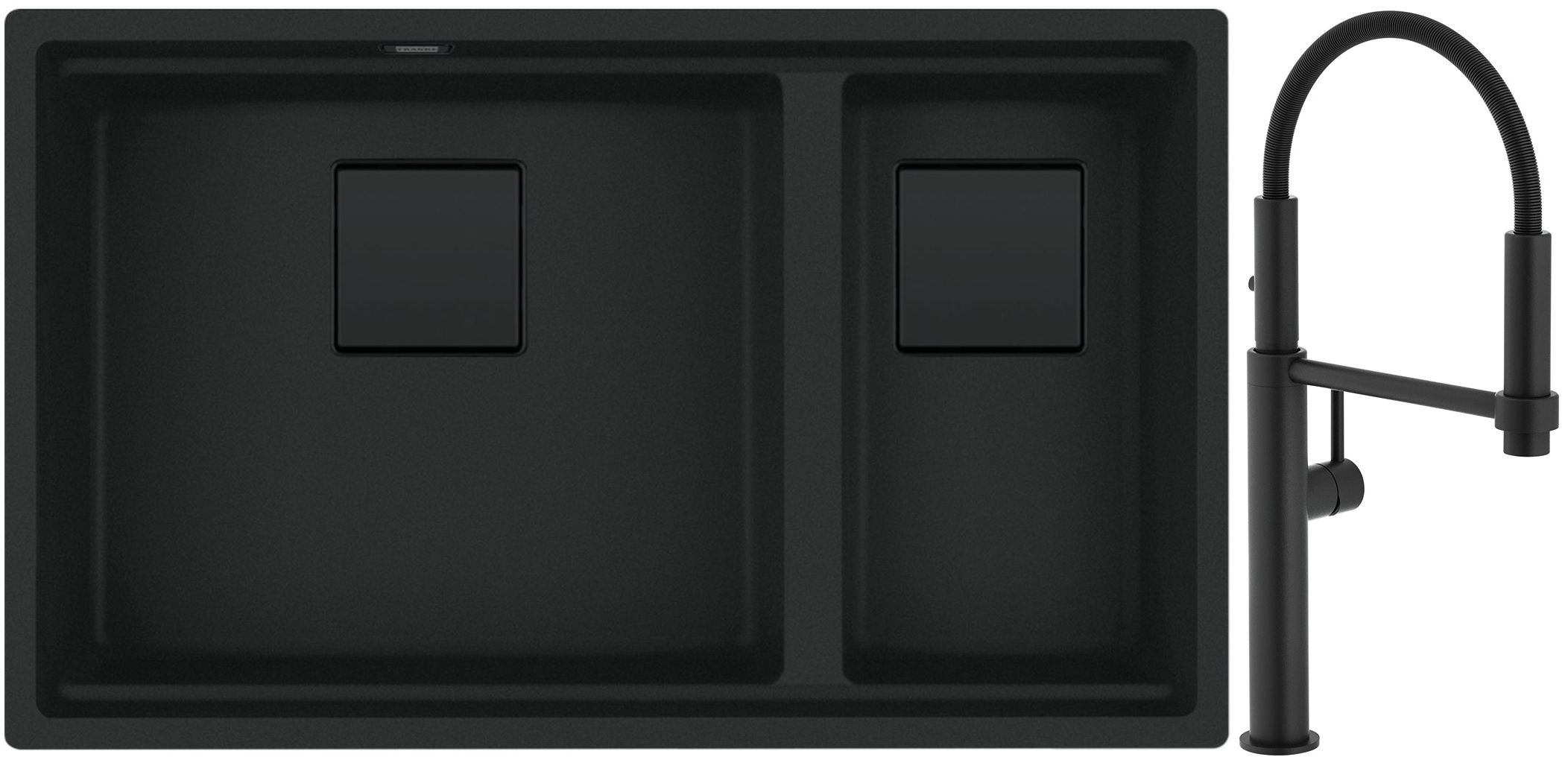 Set baterie bucătărie Franke Pescara 360 115.0545.136, chiuvetă din granit Franke Kanon 125.0721.162