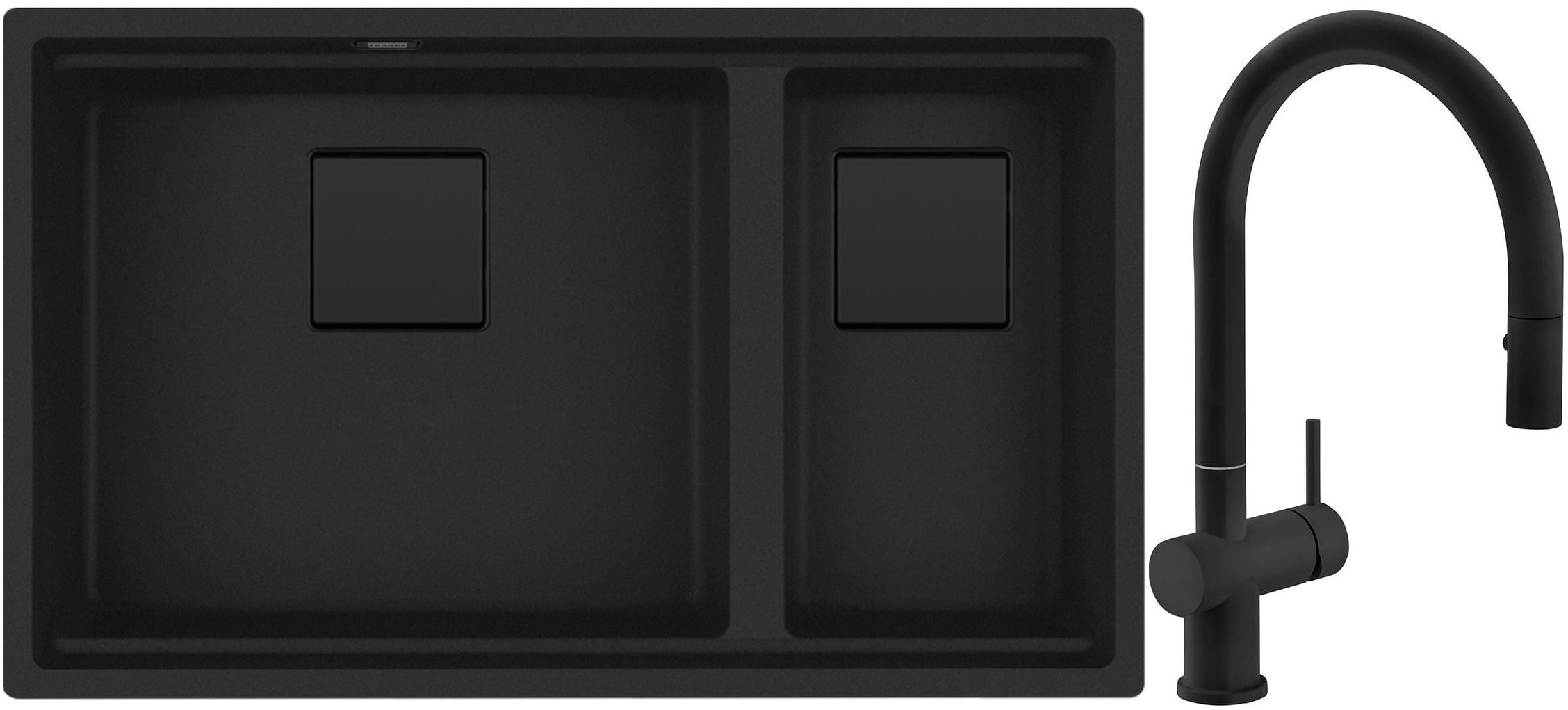 Set chiuvetă din granit Franke Kanon 125.0721.162, baterie bucătărie Franke Active Neo 115.0653.404