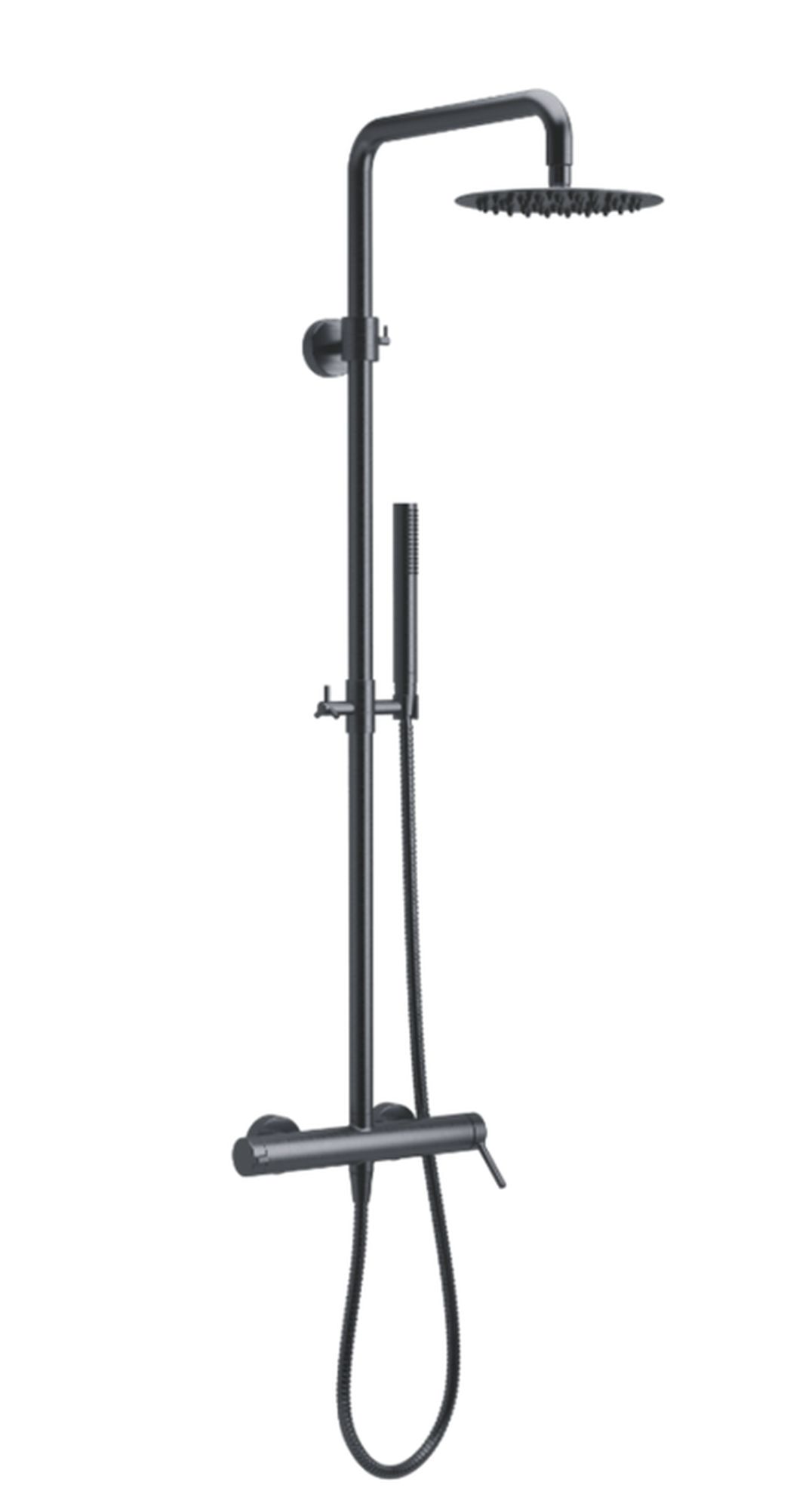 Excellent Pi set de duș perete cu duș de ploaie grafit AREX.1281AB