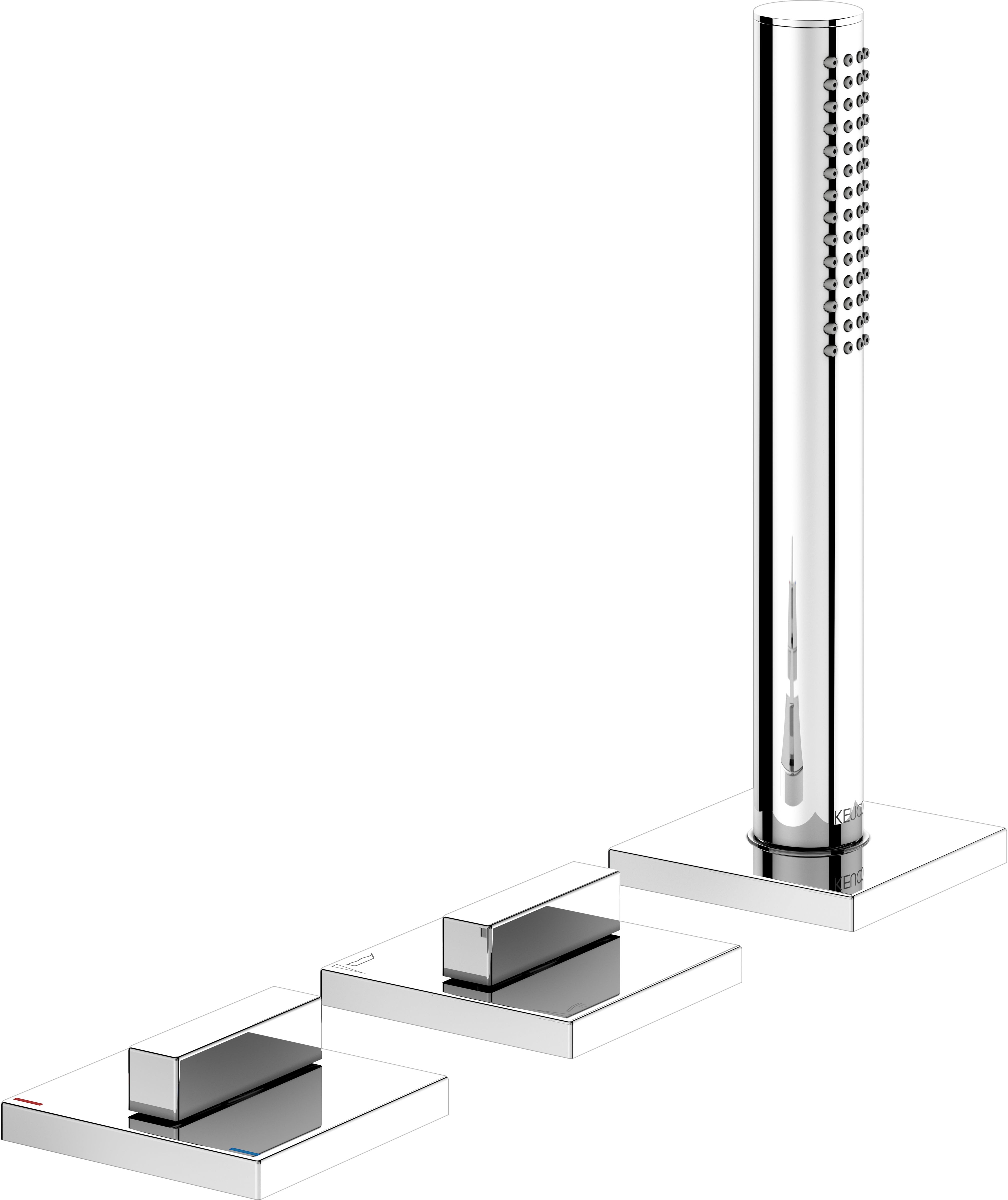 Keuco Edition 11 baterie cadă-duș cadă crom-negru 51130130500