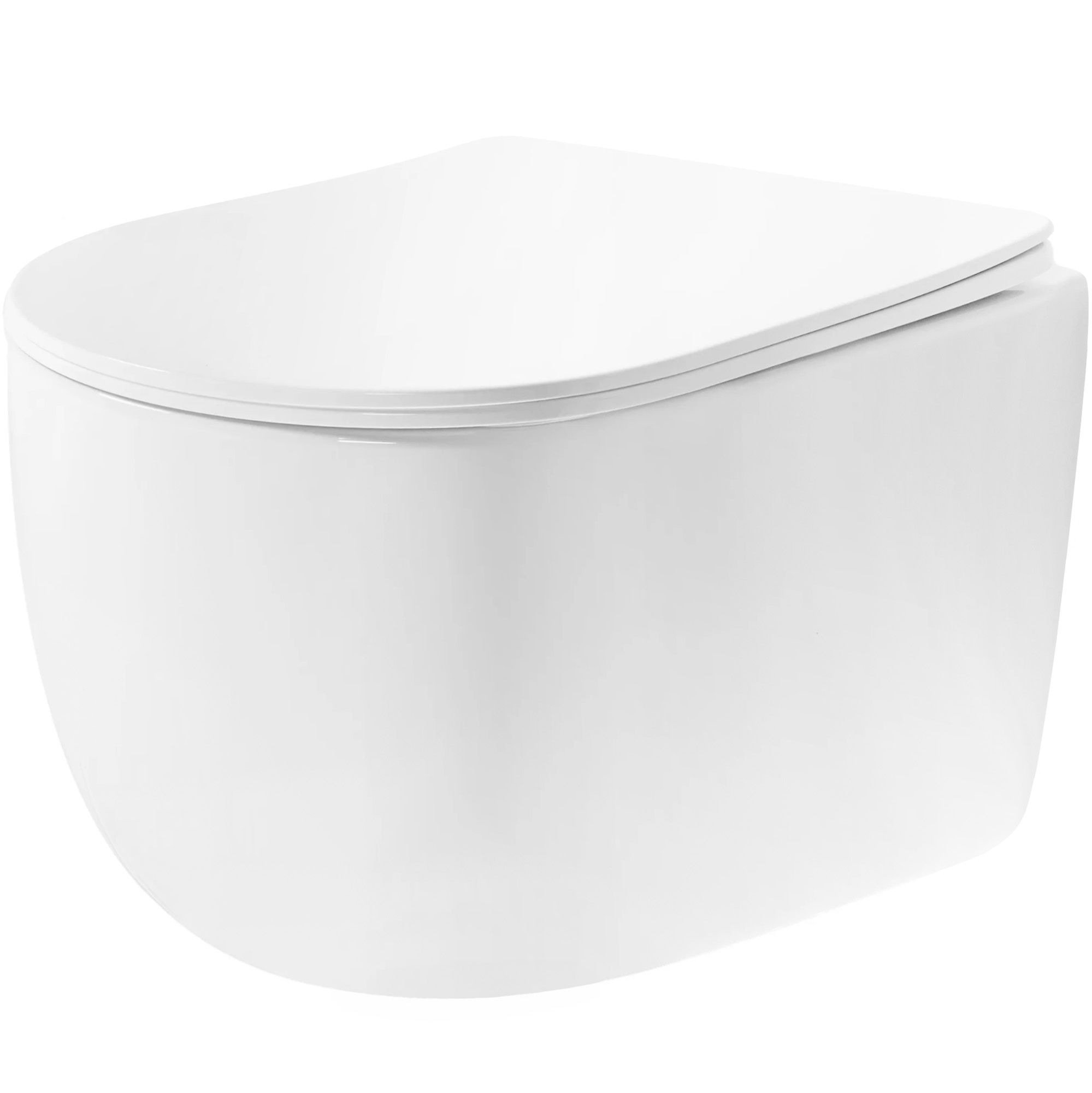 Rea Eddy vas wc cu capac soft-close agăţat fără margine alb lucios REA-C6560