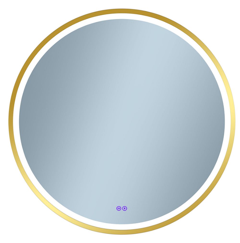 Venti Orion Gold oglindă 60x60 cm rotund cu iluminare cu covoraș de încălzire auriu 5905951180366