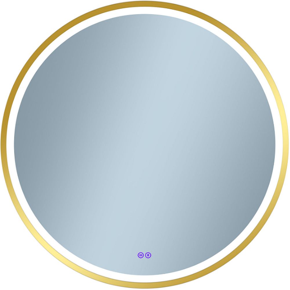 Venti Orion Gold oglindă 80x80 cm rotund cu iluminare cu covoraș de încălzire auriu 5905951180311