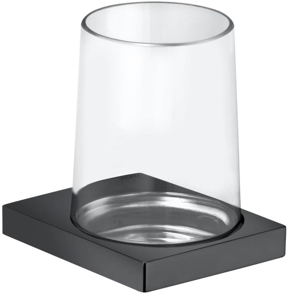 Keuco Edition 11 cană pentru spălat dinți negru-transparent-crom 11150139000