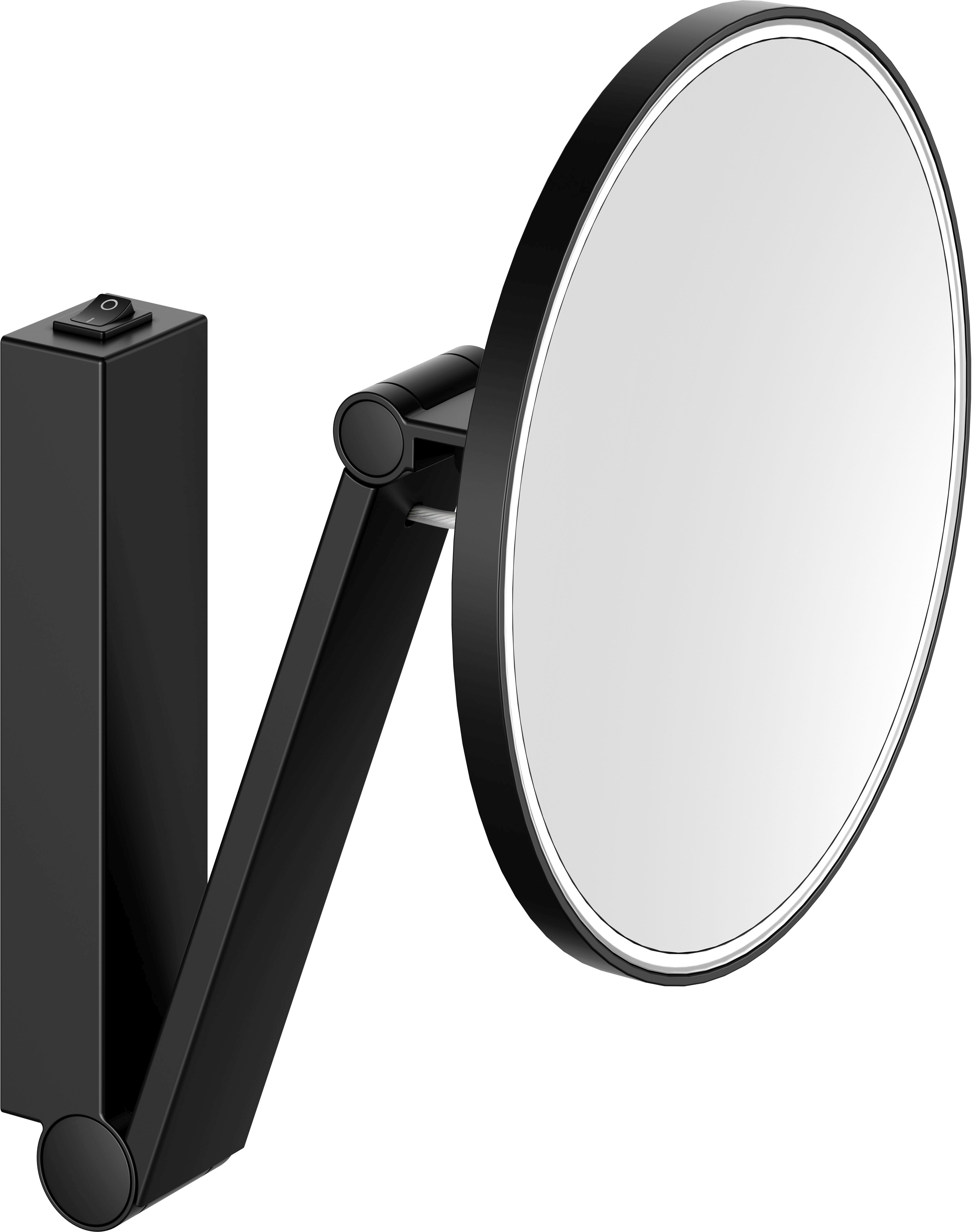 Keuco Cosmetic mirrors oglindă cosmetică 21.2x31.8 cm rotunde cu iluminare negru 17612379004