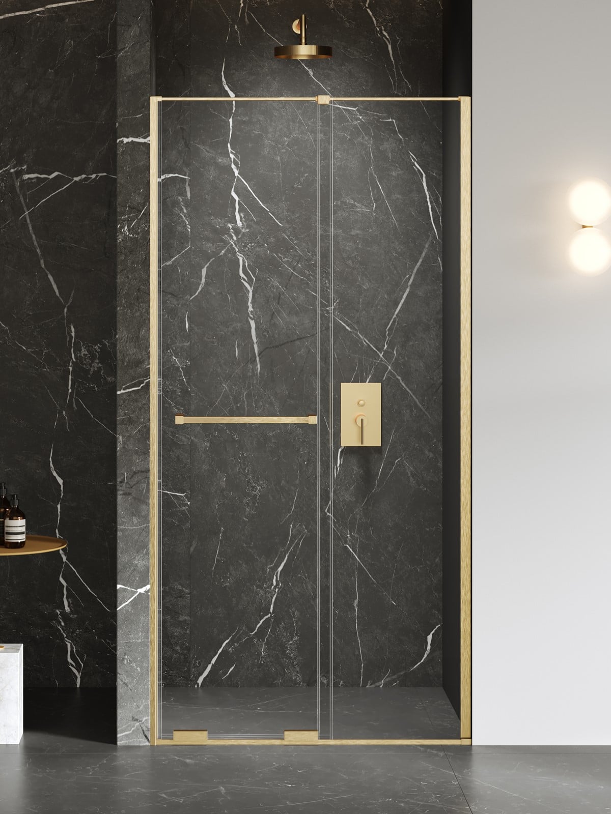 New Trendy Smart uși de duș 120 cm culisantă auriu periat/sticlă transparentă EXK-7512