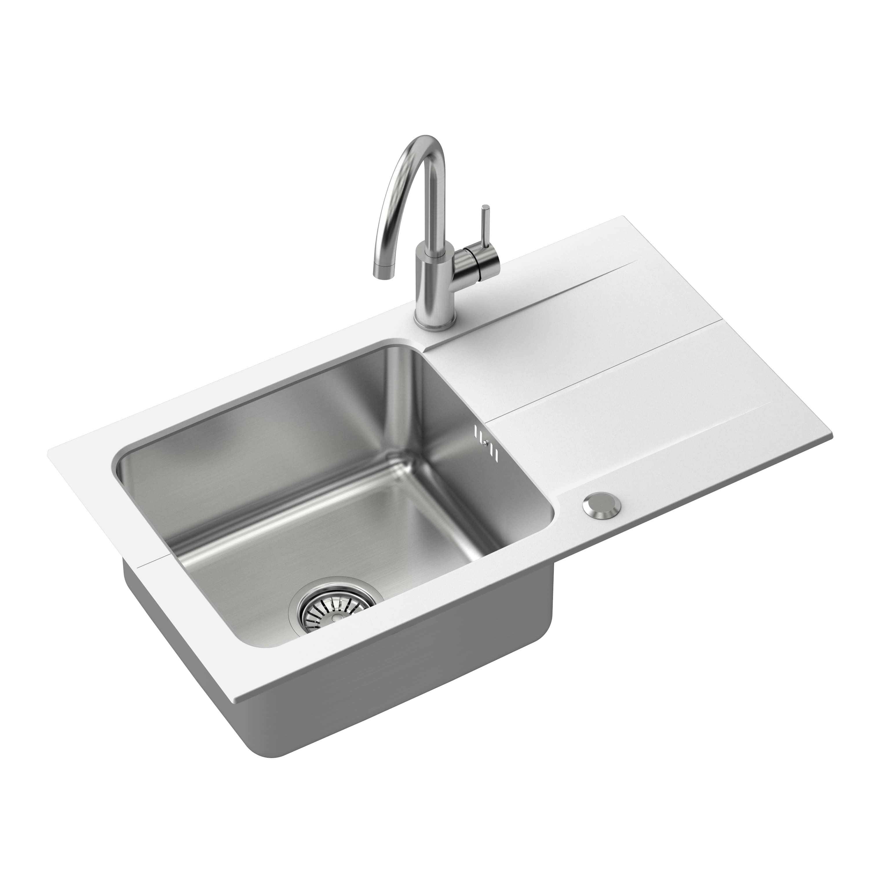 Quadron Edward chiuvetă din granit-oțel 78x44 cm alb FUS_E7844BI_3623500BS