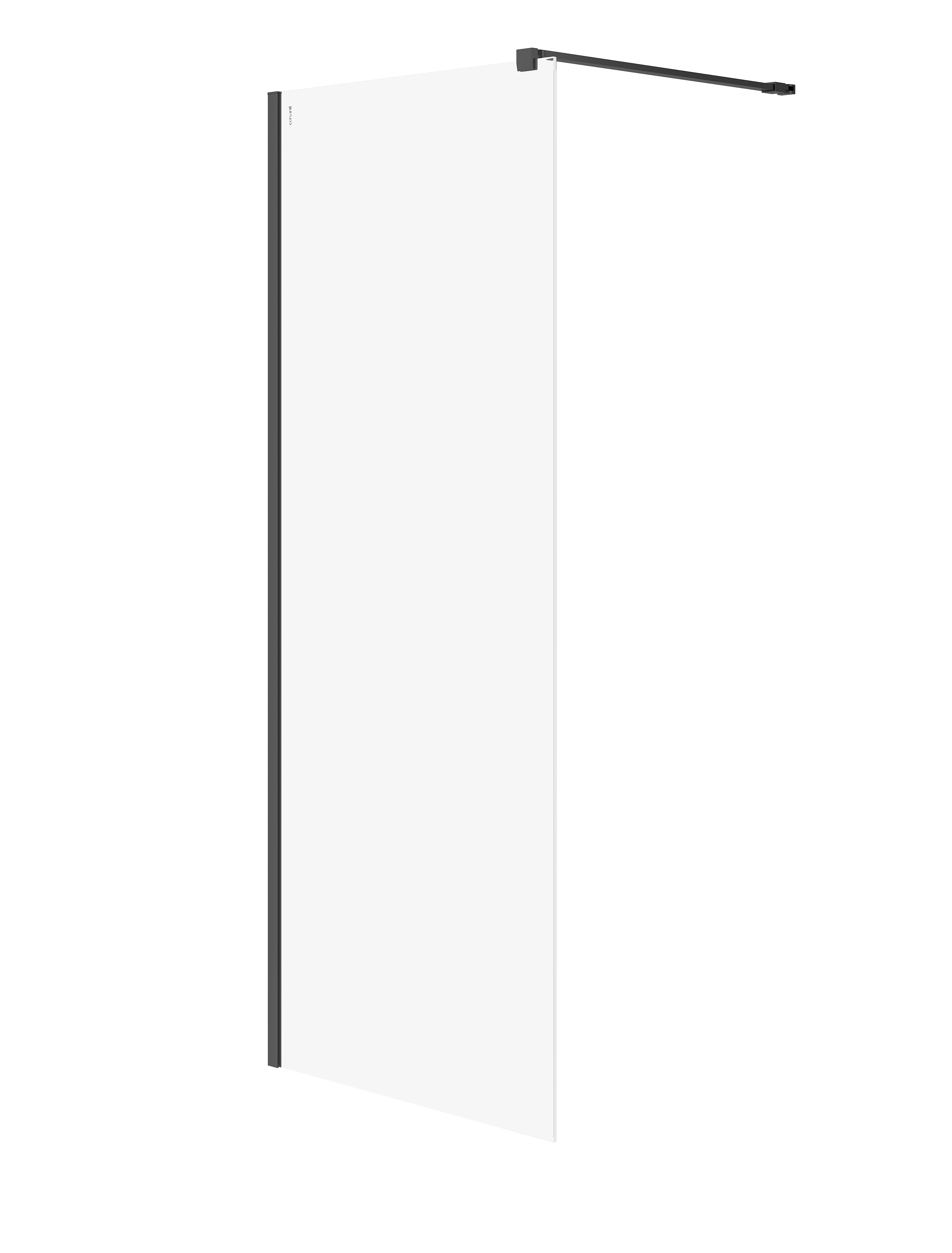 Cersanit Mille perete cabină de duș walk-in 80 cm negru mat/sticla transparentă S161-007