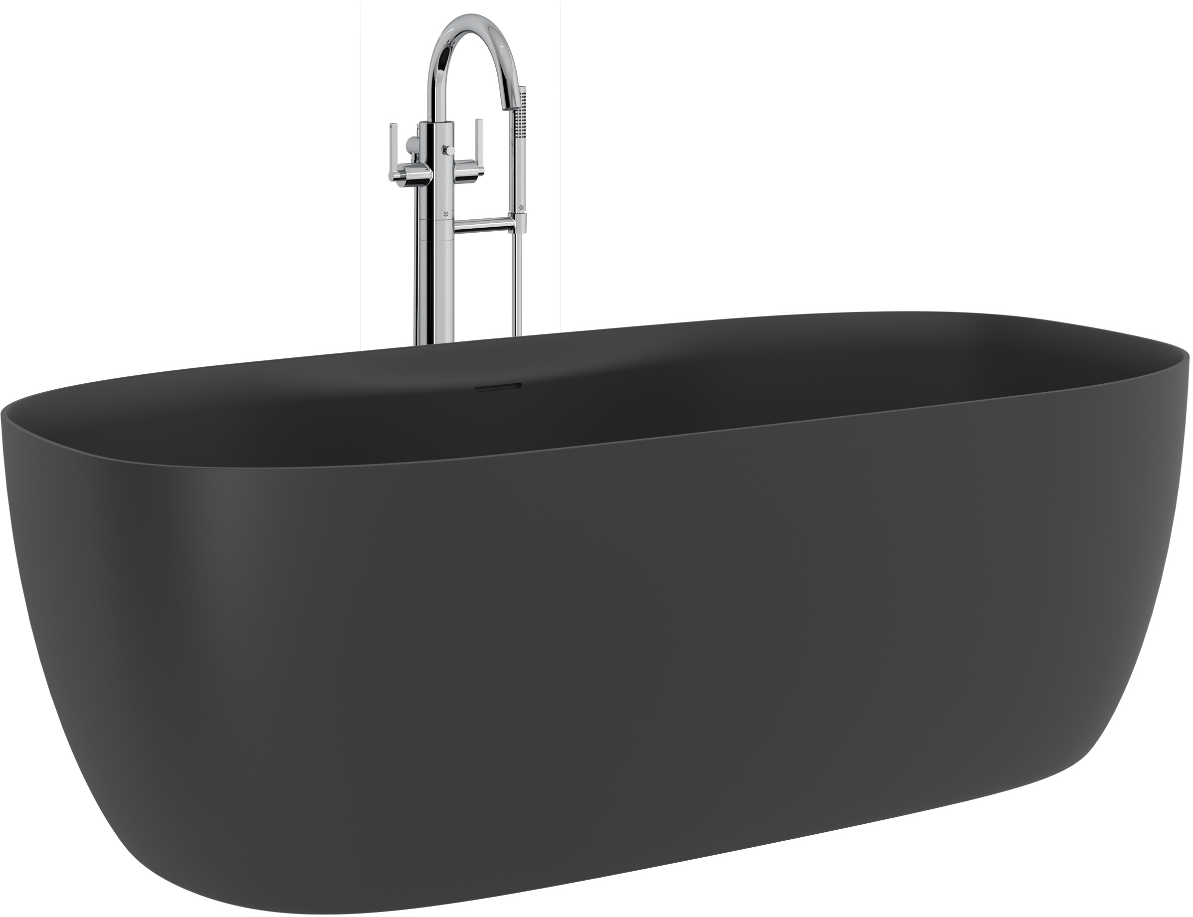 Kludi Resa S cadă freestanding 170x80 cm ovală negru 53BF0339