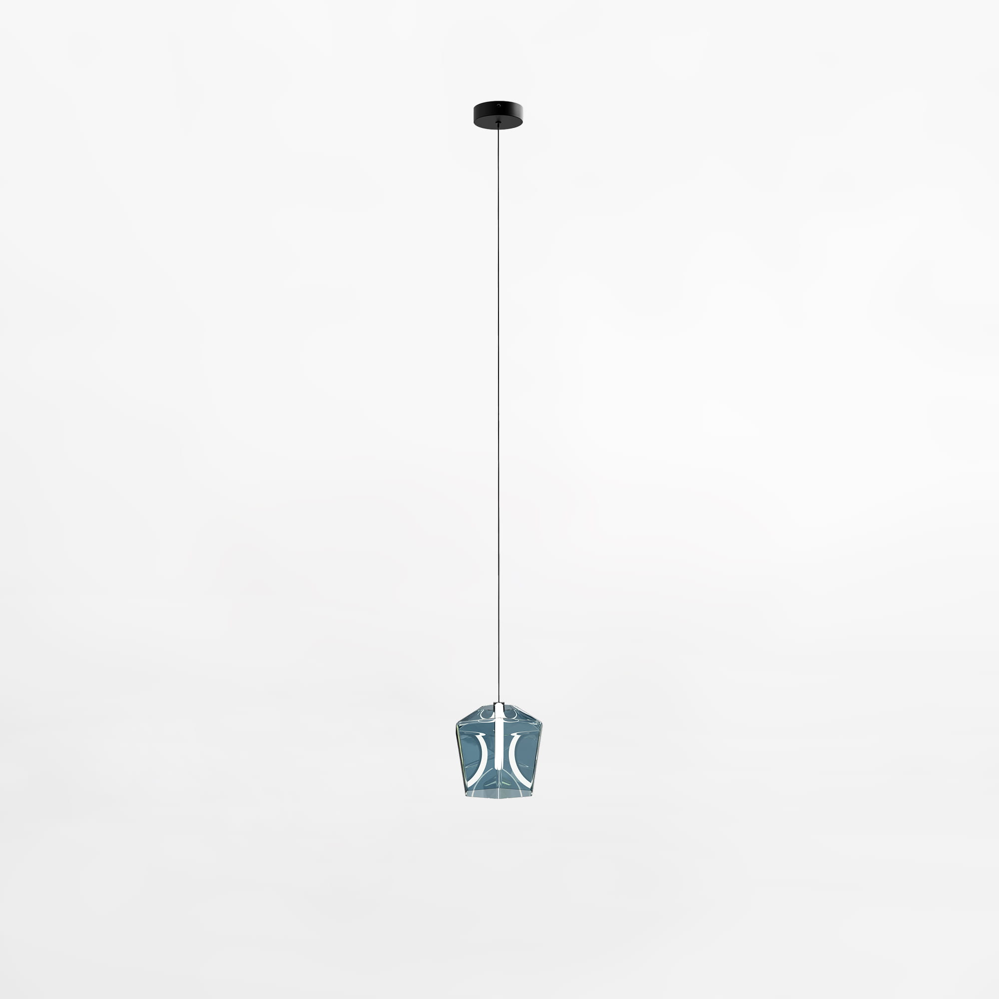 Zuma Line Colore lampă suspendată 1x6 W negru-transparent-albastru MD3350-1BL/B