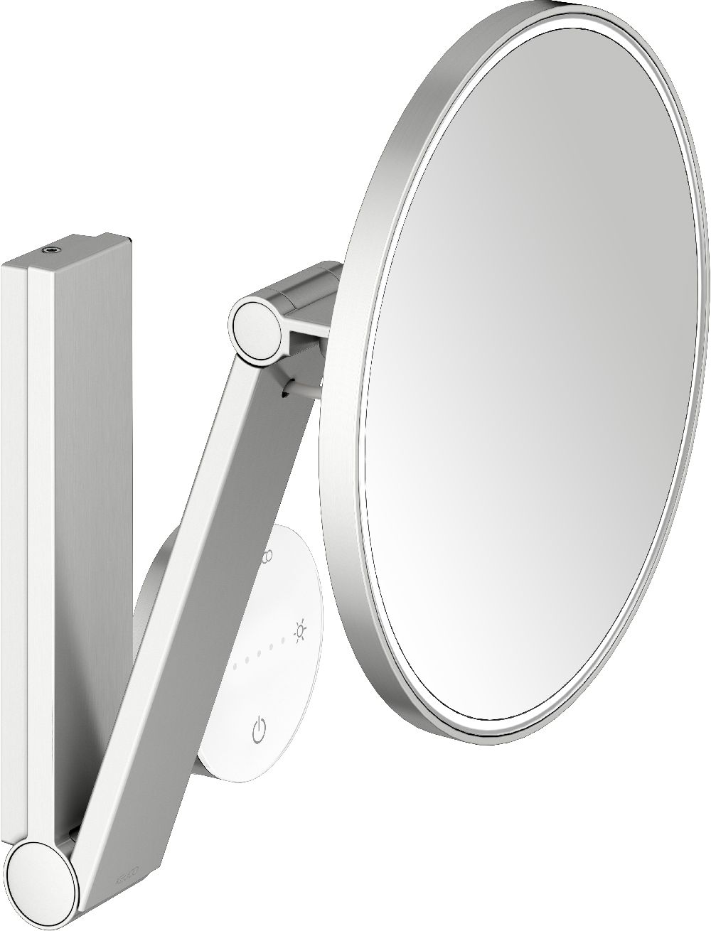 Keuco Cosmetic mirrors oglindă cosmetică 21.2x31.8 cm rotunde cu iluminare oțel 17612219002