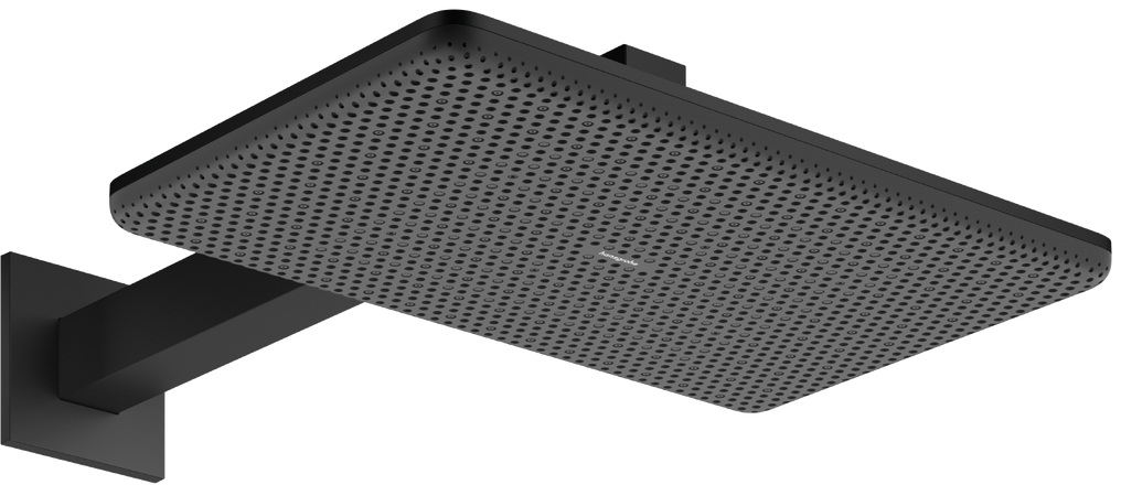 Hansgrohe Raindance Alive Q cap de duș cu braț 34.3x21.4 cm dreptunghiular negru 24550670