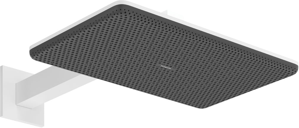 Hansgrohe Raindance Alive Q cap de duș cu braț 34.3x21.4 cm dreptunghiular alb 24550700