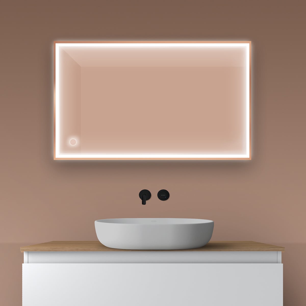 Oltens Nordlis oglindă 60x100 cm dreptunghiular cu iluminare cu covoraș de încălzire 64106610