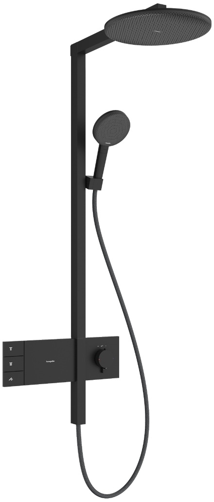 Hansgrohe Raindance Alive S set de duș perete cu termostat cu duș de ploaie negru 24595670