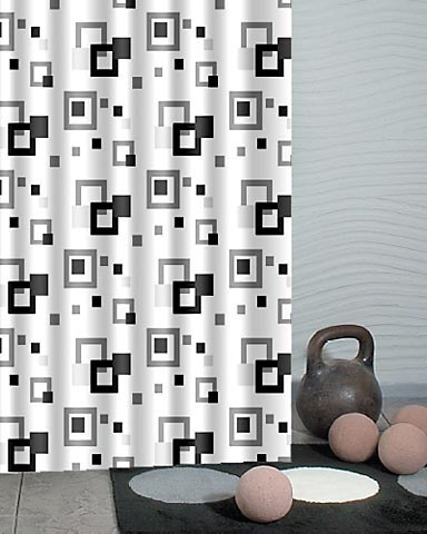 Duschy perdea de duș 200x180 cm alb-negru-gri 623-50