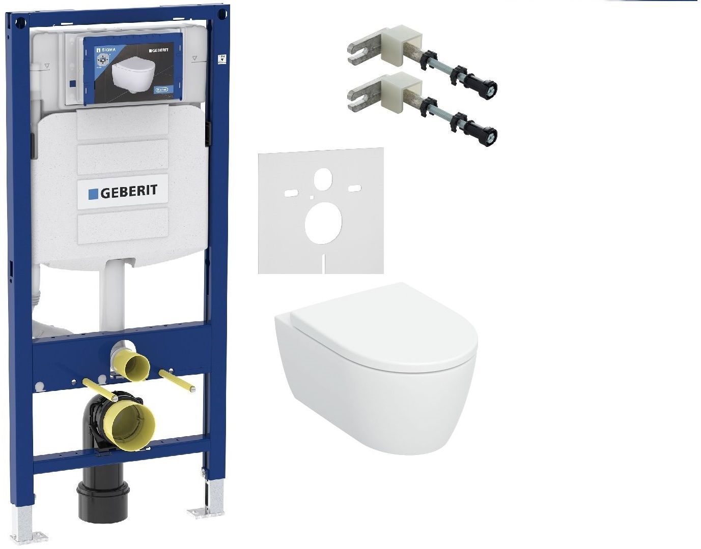 Set vas WC cu capac soft-close Geberit iCon 503.046.00.1, cadru încastrat Geberit Duofix 111.320.00.5, 111.815.00.1, 156.050.00.1