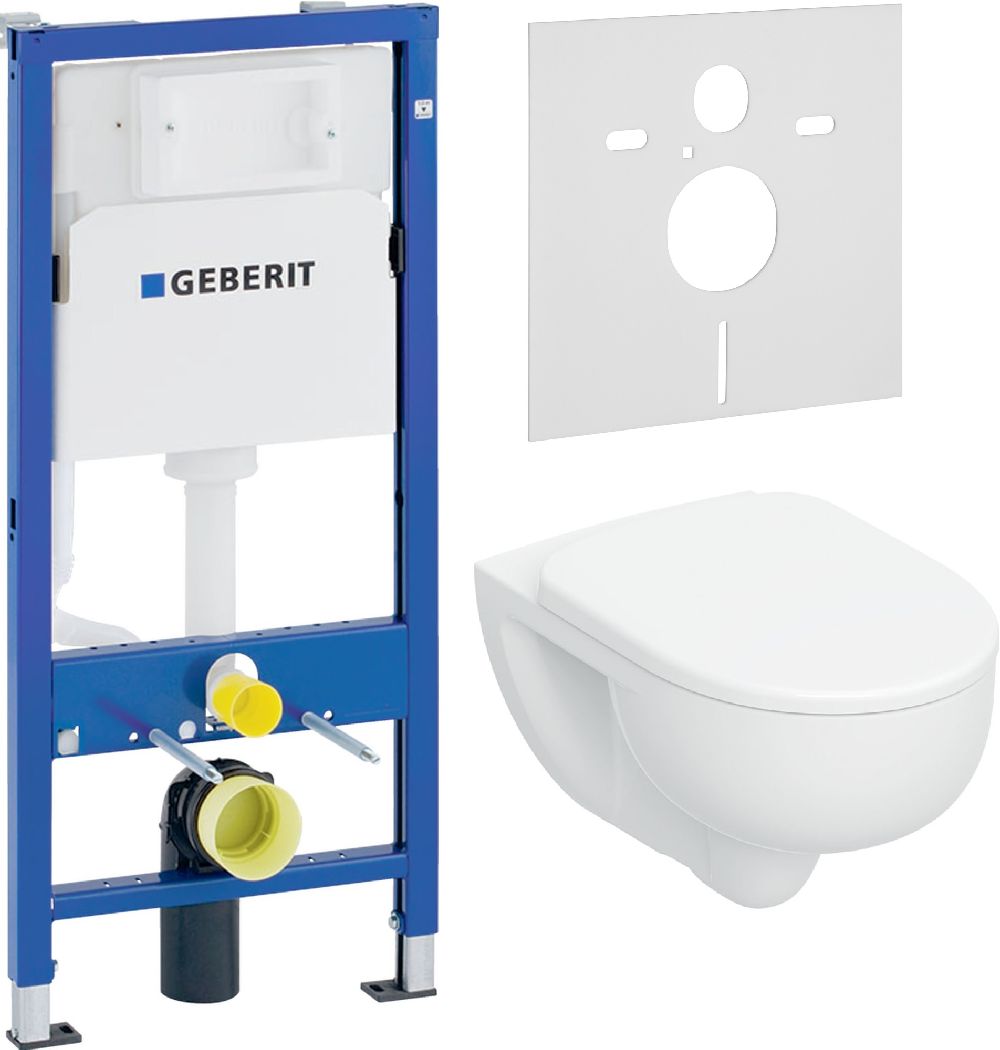 Set vas WC cu capac soft-close Geberit Selnova 503.083.00.1, cadru încastrat Geberit Duofix Basic 111.170.00.1, 156.050.00.1