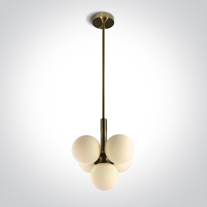 One Light Carla Z5 lampă suspendată 5x9 W alamă 63116A/BBS