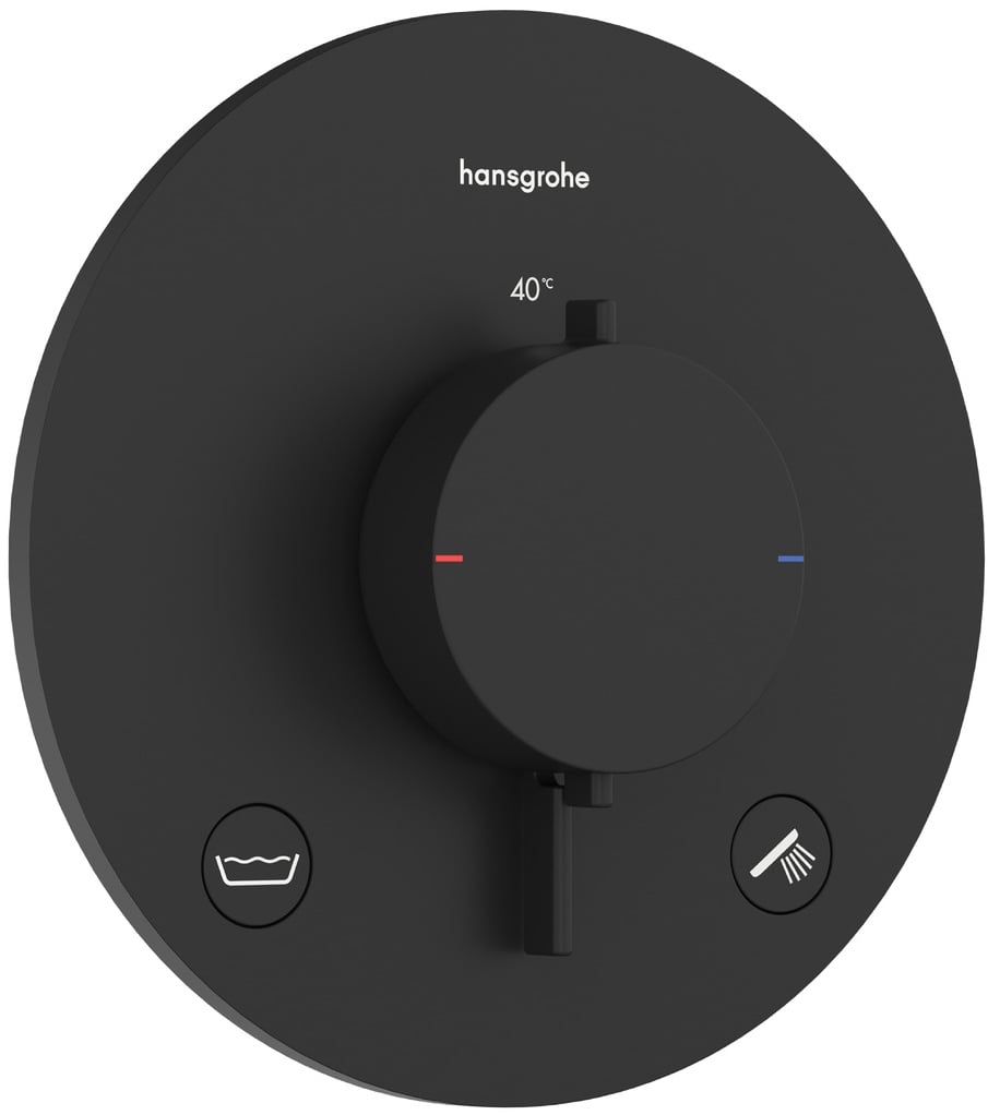 Hansgrohe Ecostat Comfort S baterie cadă-duș ascuns cu termostat negru 33718670