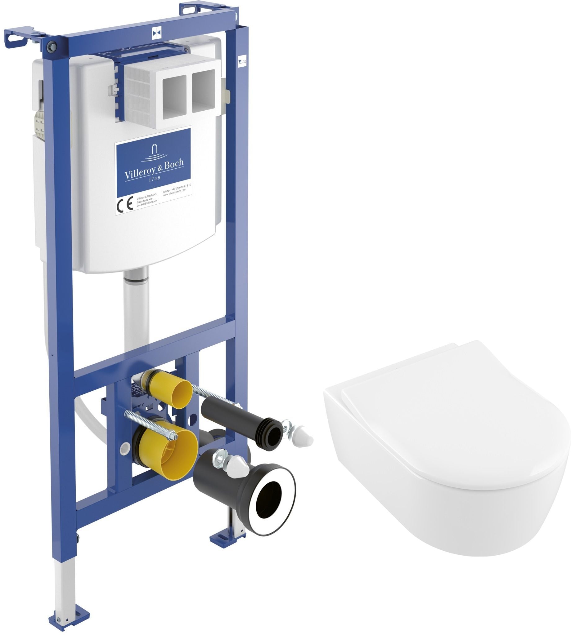 Set vas WC Villeroy & Boch Avento 5656R001, cadru încastrat Villeroy & Boch ViConnect 92242700, 9M87S101