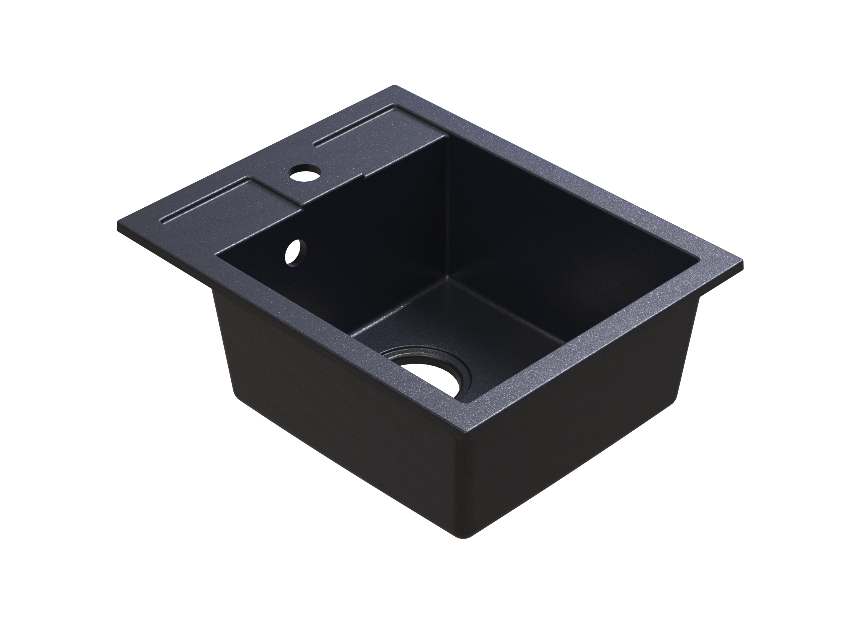 Berg Solo chiuvetă din granit 50x40 cm negru-gri/grafit/onix ZHB14103