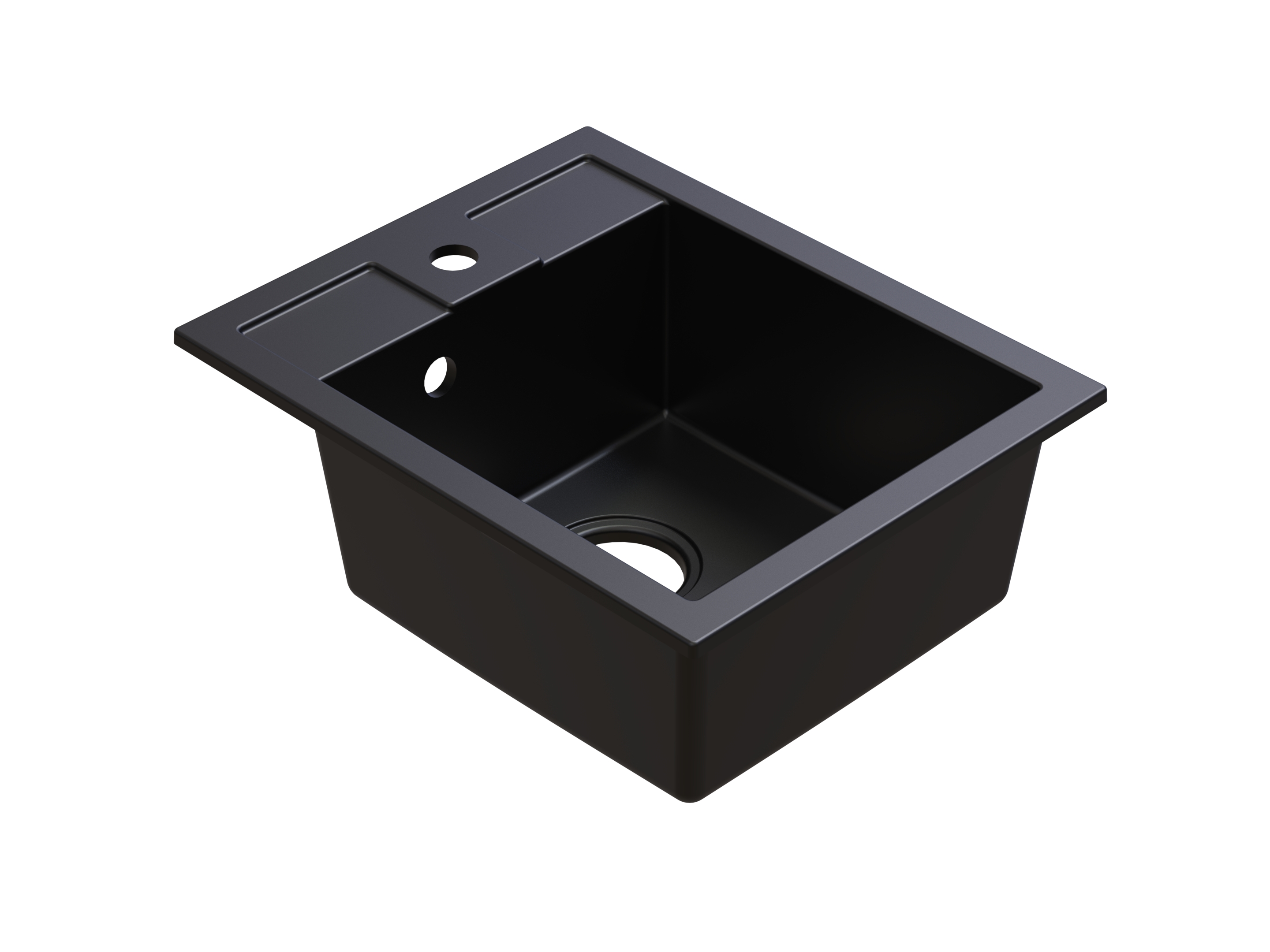 Berg Solo chiuvetă din granit 50x40 cm negru ZHB19103