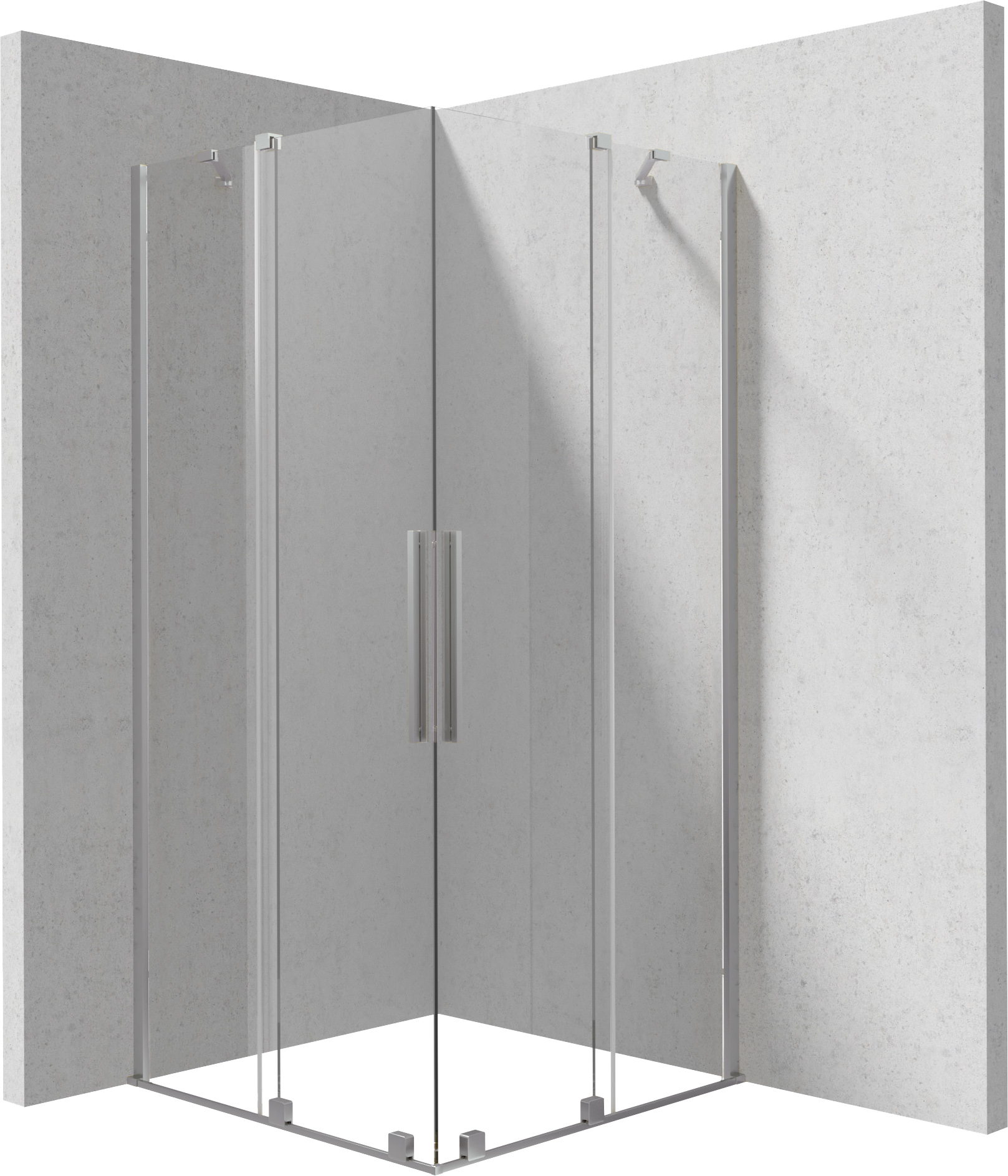 Deante Kerria Plus cabină de duș 90x90 cm pătrat periat/sticlă transparentă KPNFP09P09