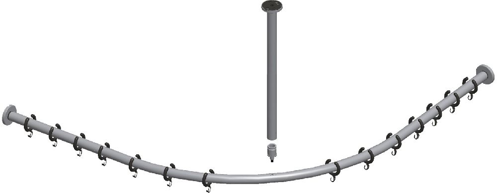 Keuco Plan bară perdea de duș 14938010900